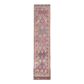 Navy blue & pink runner rug 83x380cm