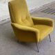 Fauteuil italien jaune moutarde style Mid-Century
