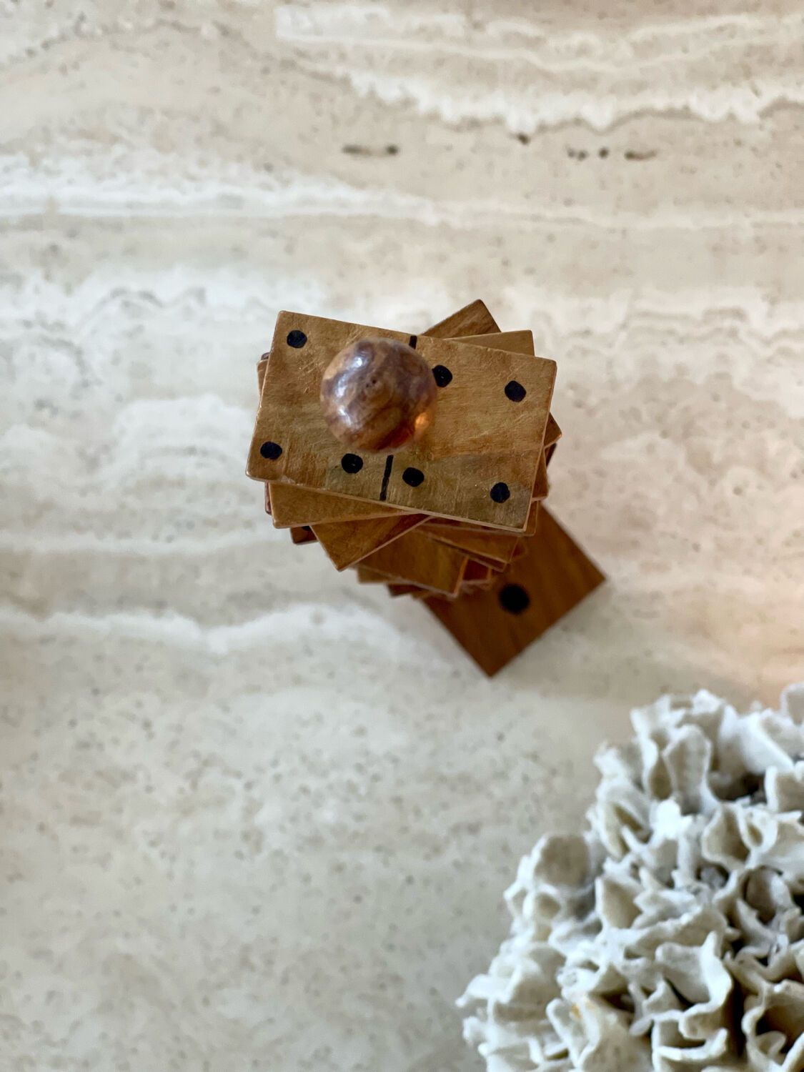 Vintage wooden domino game