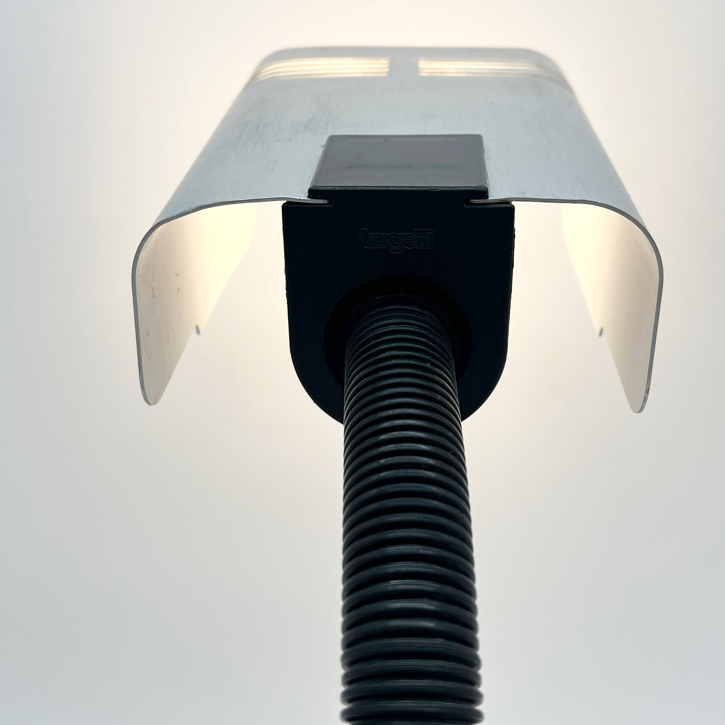 Targetti Sankey “brushed aluminum” lamp, 1960s/70s, Italy