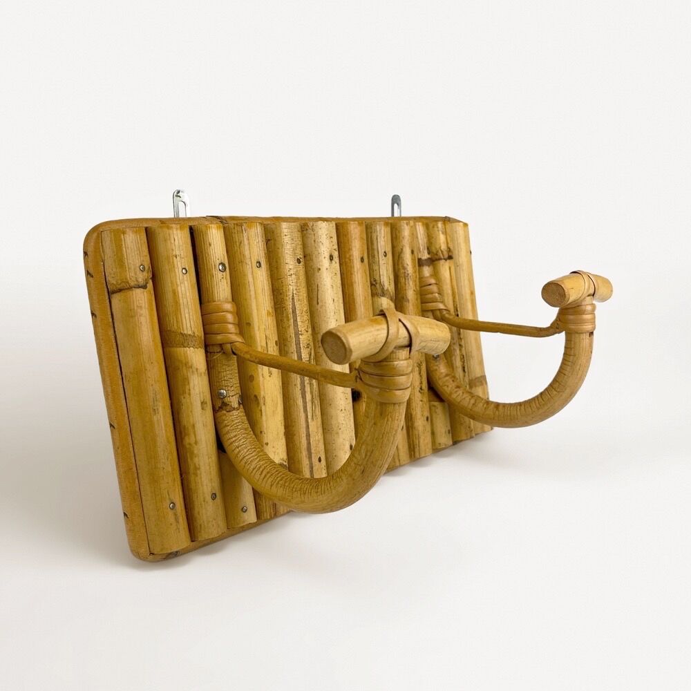 Bamboo and rattan coat racks 50s