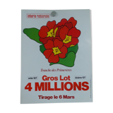 Original National Lottery Poster Slice of Primeveres 1985 by Jacques Bondu