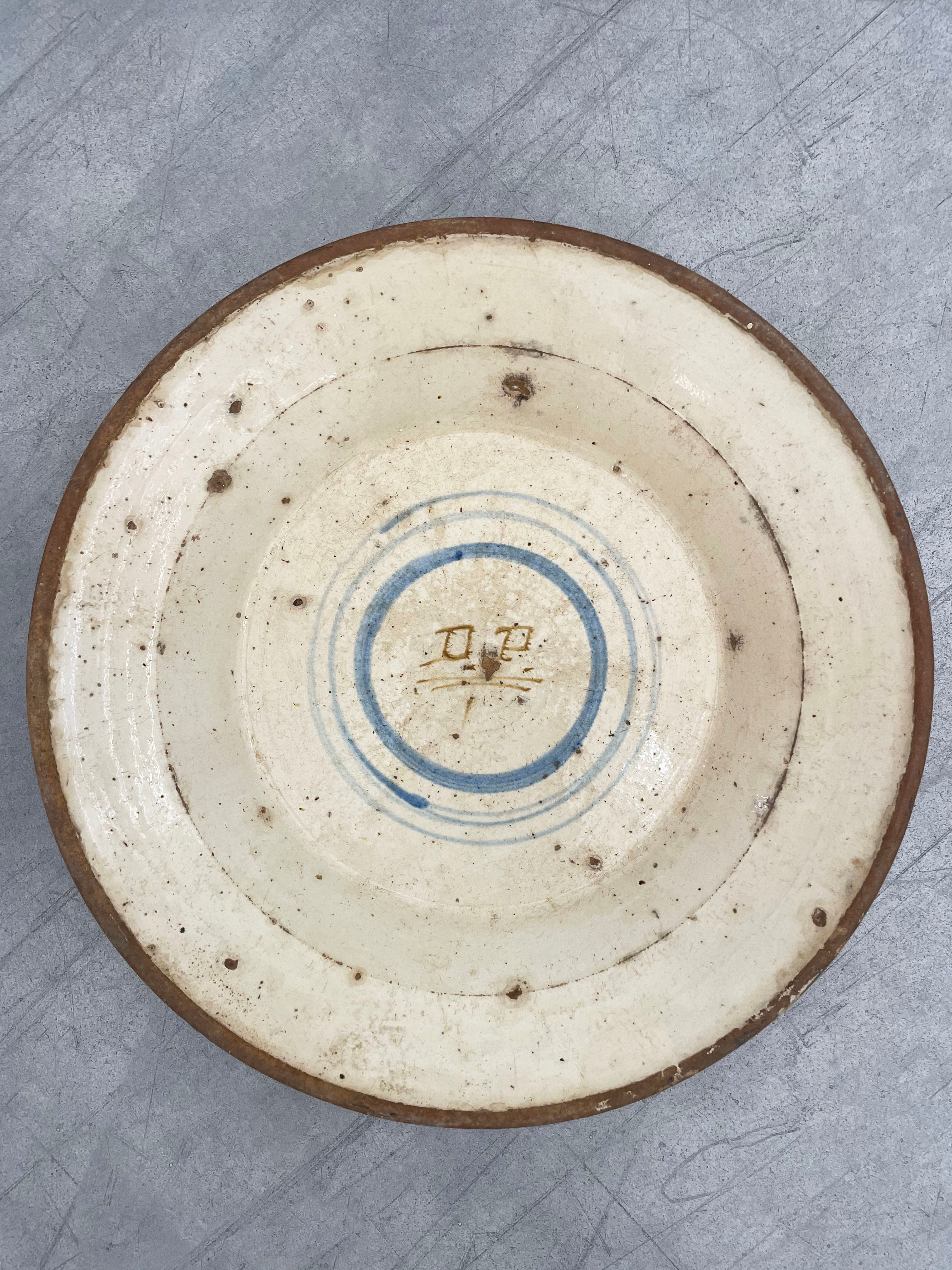 Initialled terracotta bowl