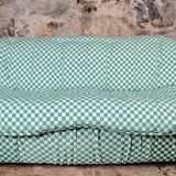 Large 2-seater sofa in checked fabric, France, 1980s