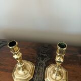 Pair of gilded bronze candlesticks from the Louis XIV period