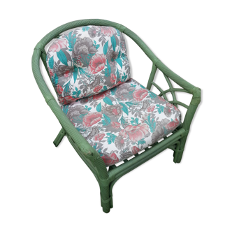 Fauteuil en rotin vintage