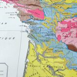 Old map of France from 1950 43x43cm