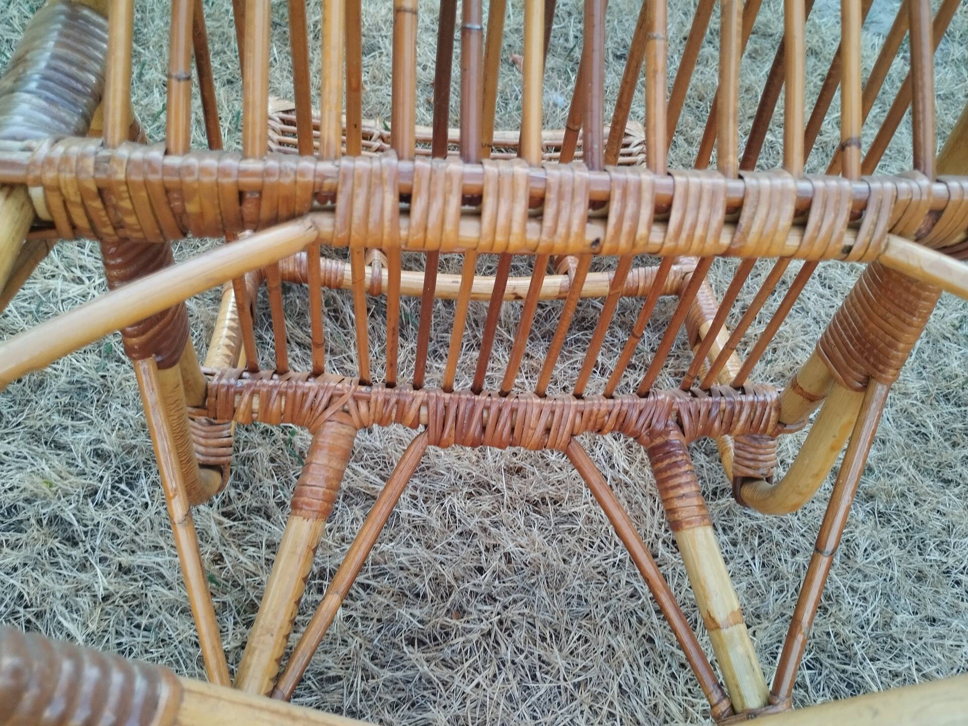 vintage antique rattan armchair