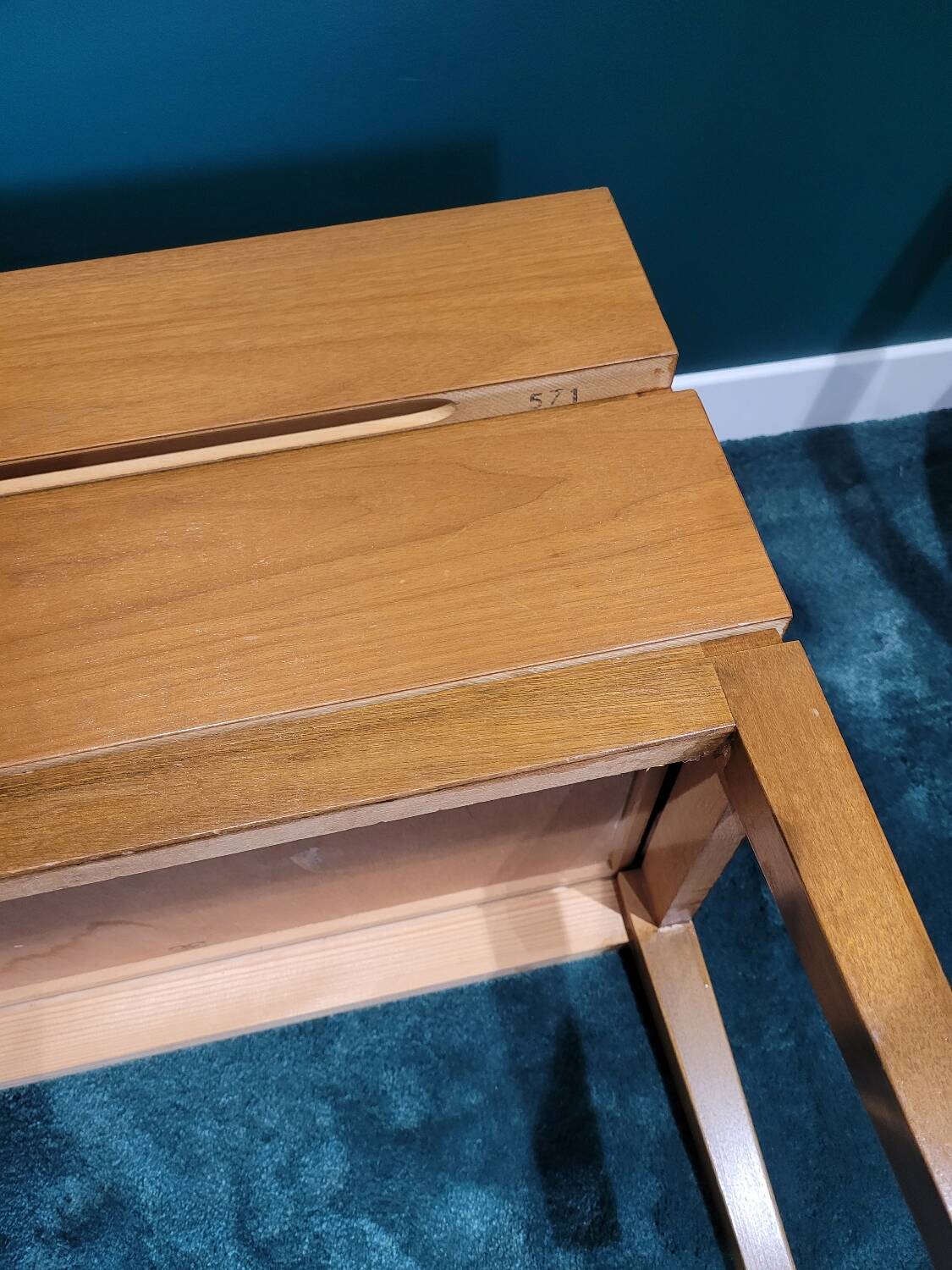 Pair of vintage bedside tables with 2 drawers