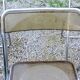 Set of 4 70s design folding chairs in smoked plexiglass and chrome metal