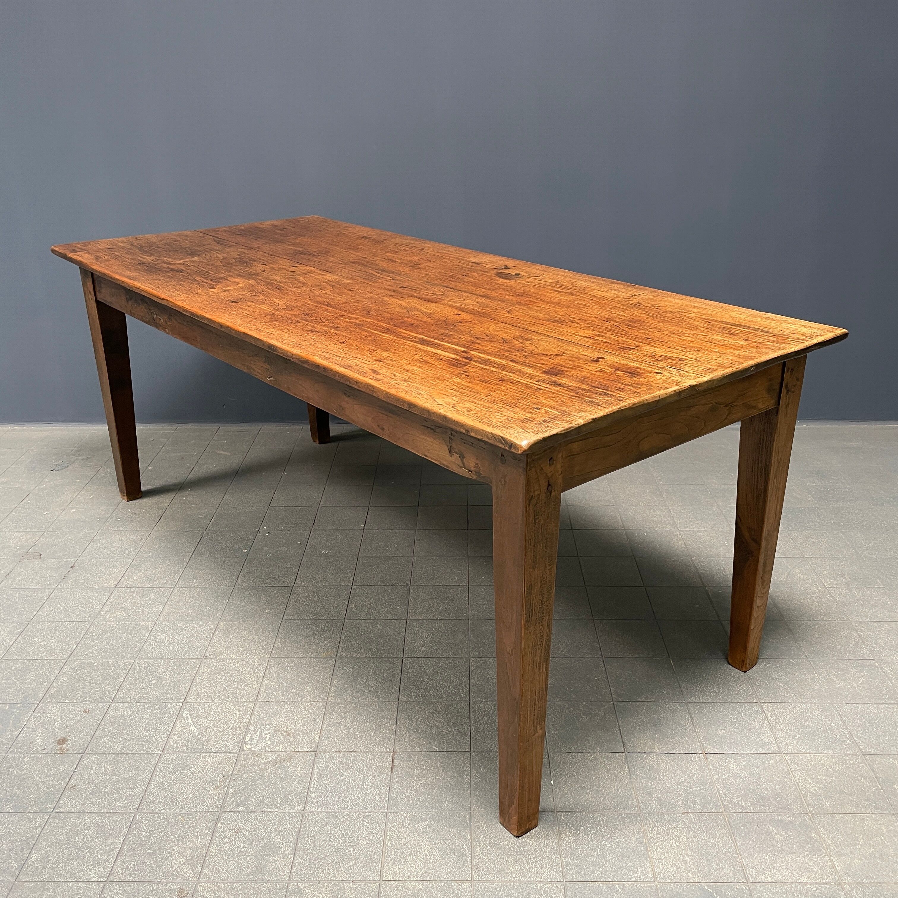 Rustic french farmhouse dining table made of oak and elm