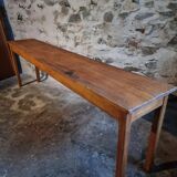 Vintage oak work table / hospital workshop side table, France, 1950s