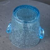 Vintage Biot Blue Blown Glass Ice Bucket