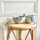 Appetizer server with two stoneware bowls or cups