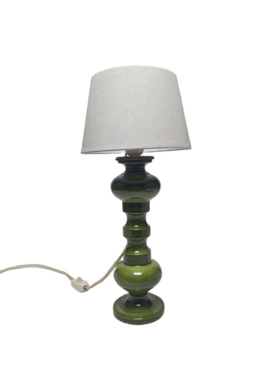 Polish postmodern bedside lamp in glass and pottery, 1980s