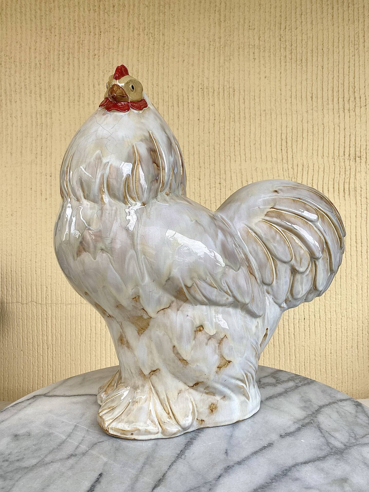 Vintage glazed ceramic rooster