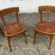 Series of 10 vintage bentwood curved wood bistro chairs
