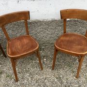 Series of 10 vintage bentwood curved wood bistro chairs