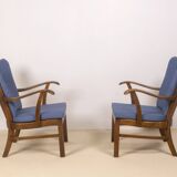 1940s Lounge Chairs by Tyge Hvass, Model 1628 for Fritz Hansen, Denmark