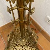 Lampadaire en laiton massif  antique en laiton, XIXe siècle