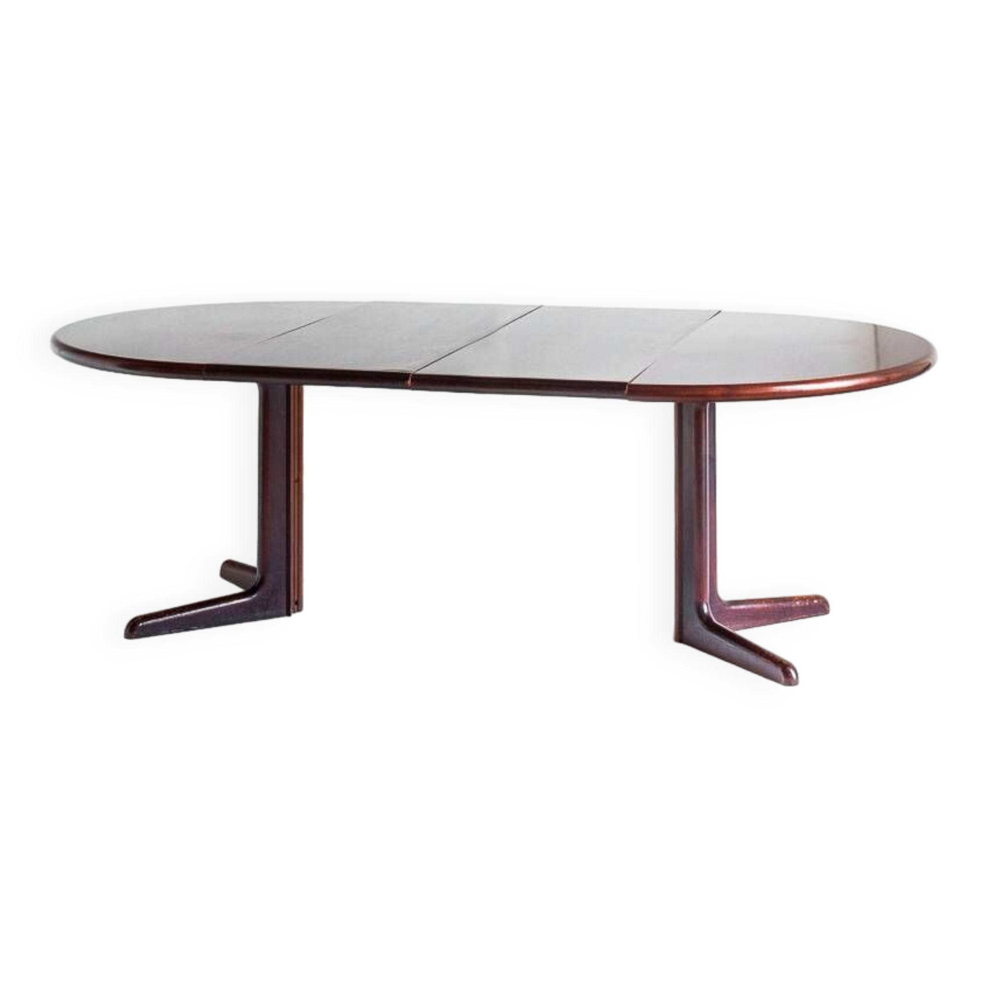Scandinavian dining table with two extensions.Gudme Mobelfabrik. Rosewood. Denmark, 1960s