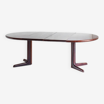 Scandinavian dining table with two extensions.Gudme Mobelfabrik. Rosewood. Denmark, 1960s