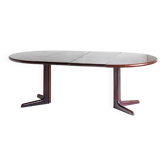 Scandinavian dining table with two extensions.Gudme Mobelfabrik. Rosewood. Denmark, 1960s