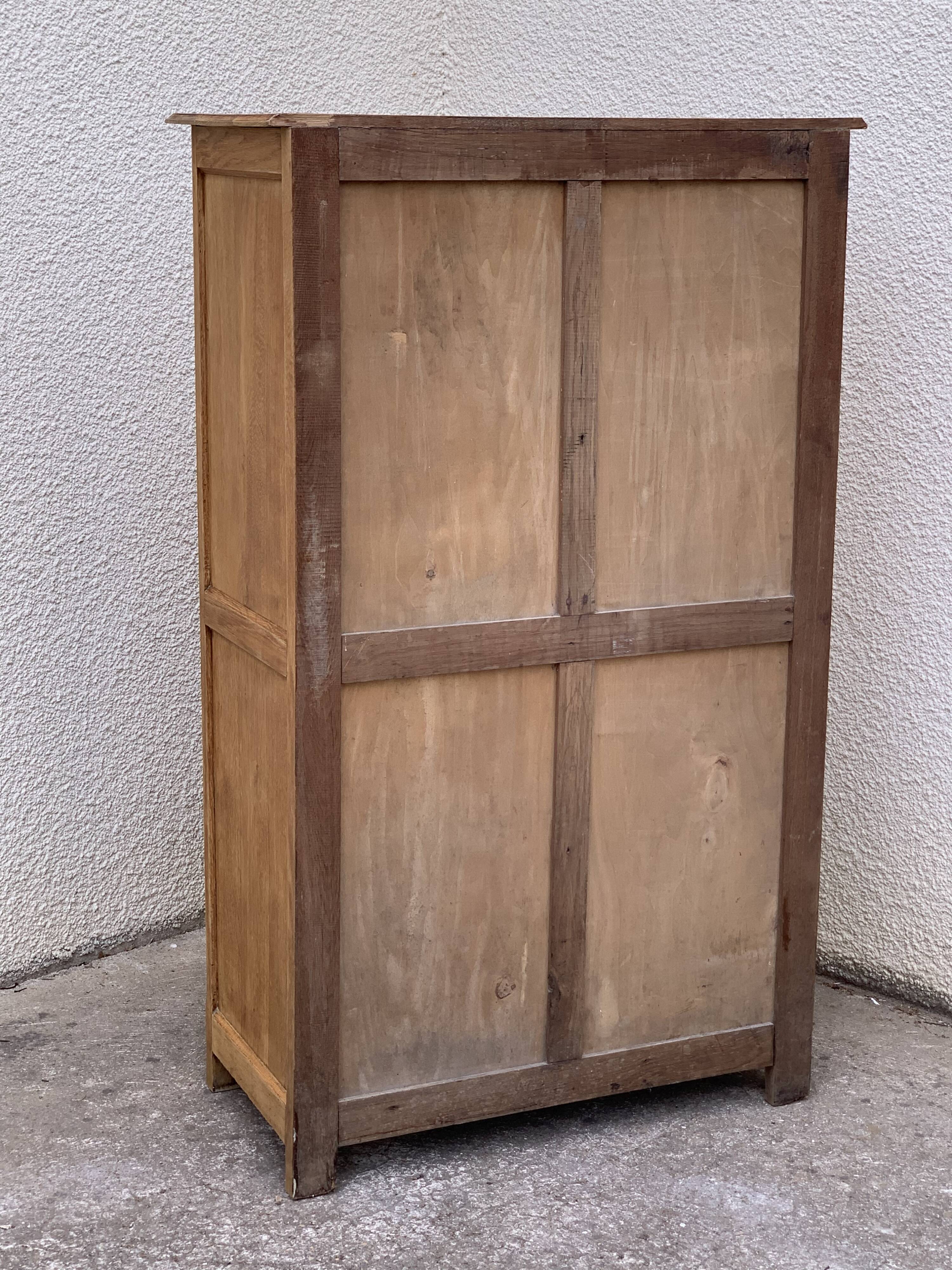 Buffet parisien vitré 1920 bois brut massif
