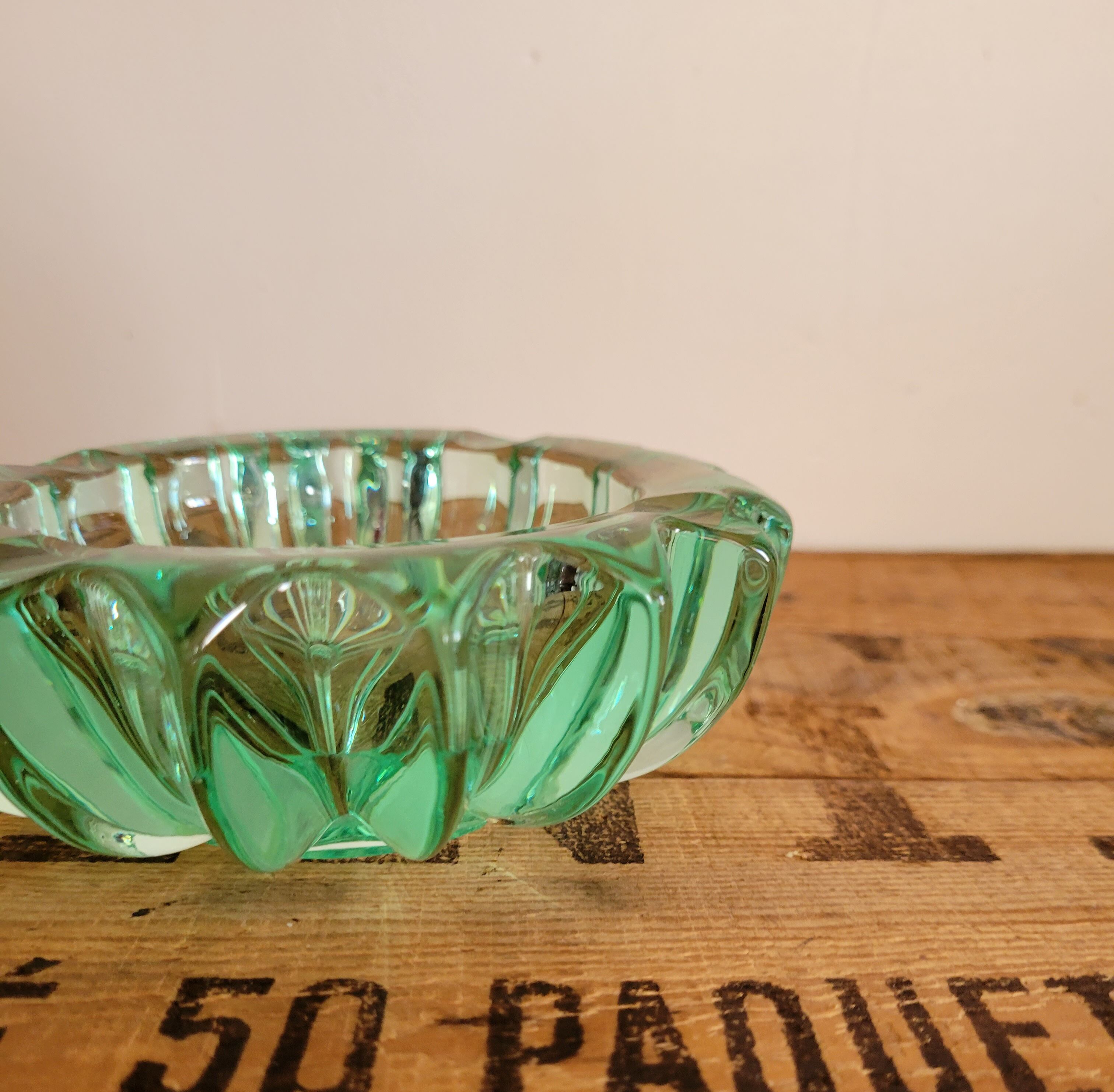 Stone ashtray in molded glass