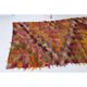 Vintage Turkish Hand-Knotted Wool Cotton Red Kilim Runner Rug 103x220