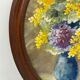 Old painting, still life with mimosas, signed, 60s/80s