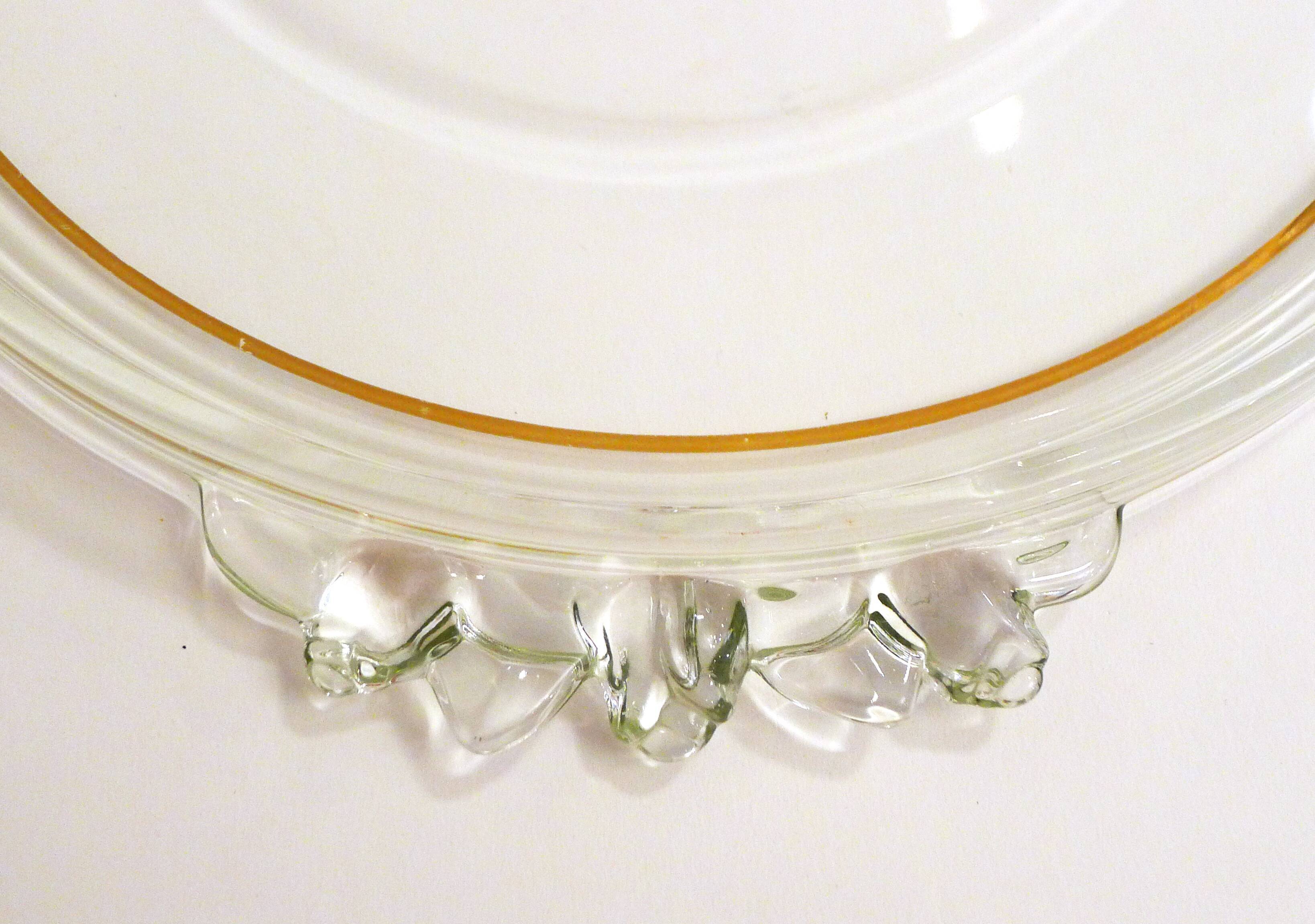 Round dish 1940's with flower handles