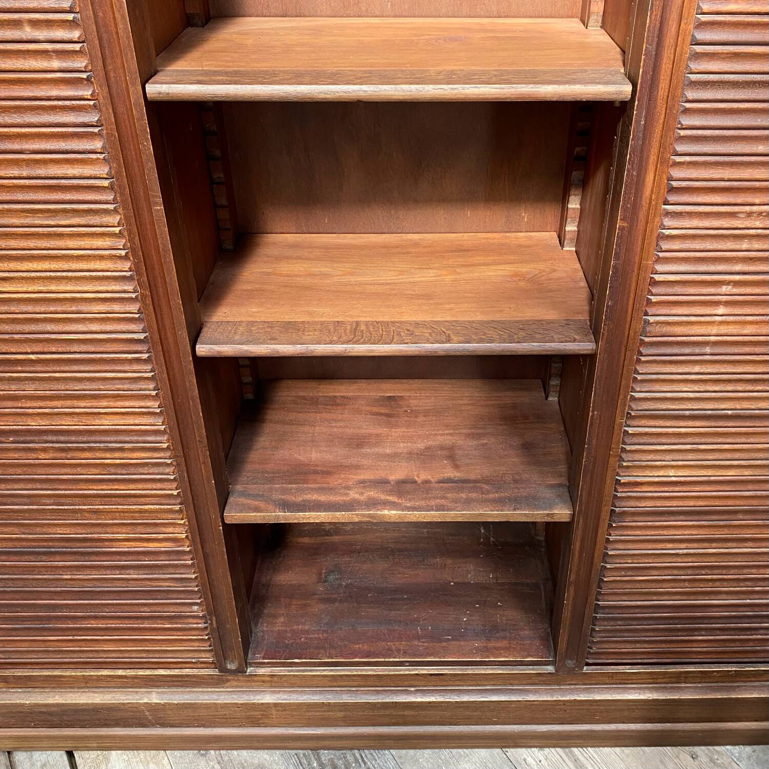 Louvered filing cabinet