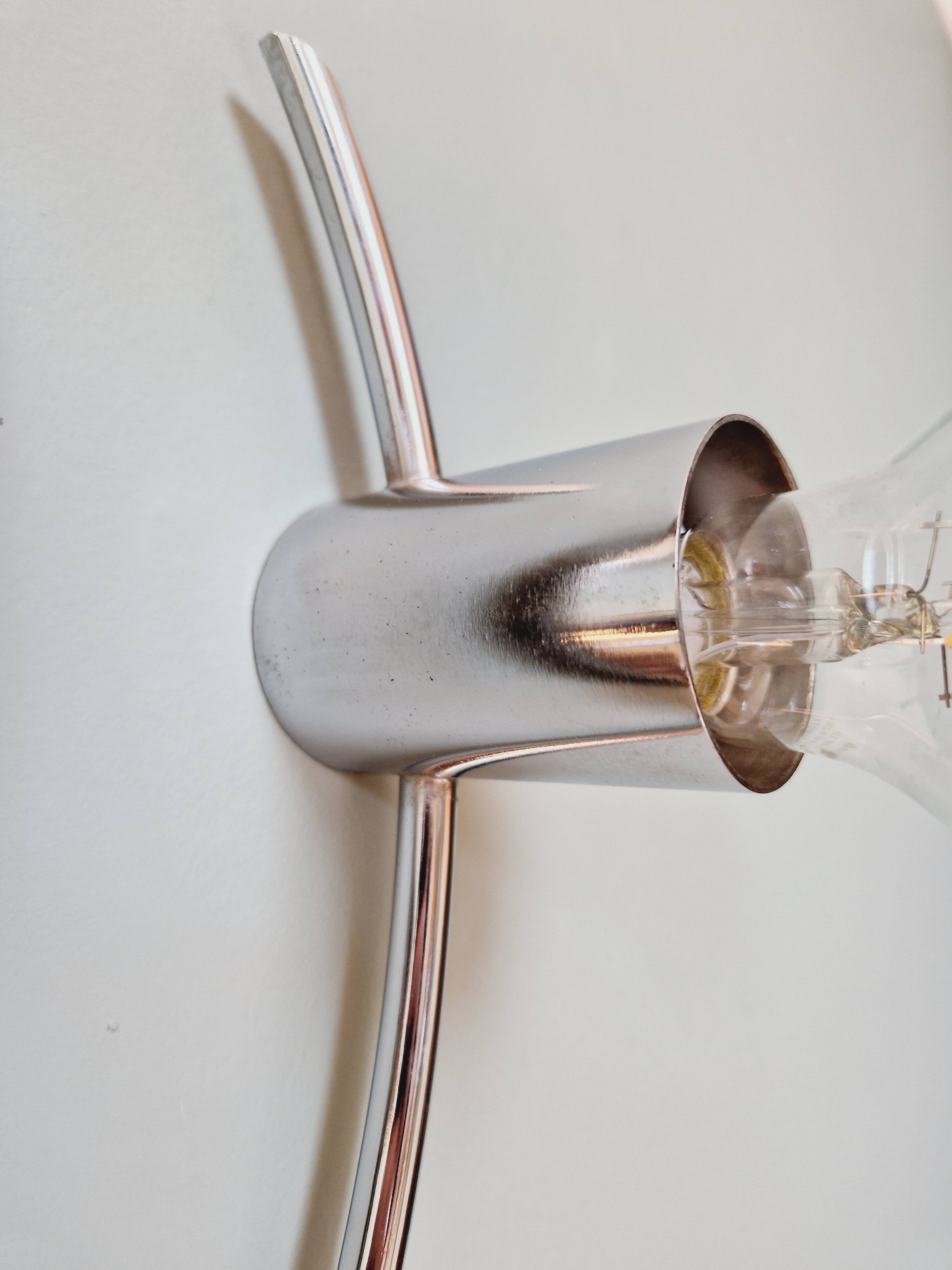 Vintage chrome metal wall light, 70s