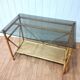 Vintage rattan and smoked glass desk
