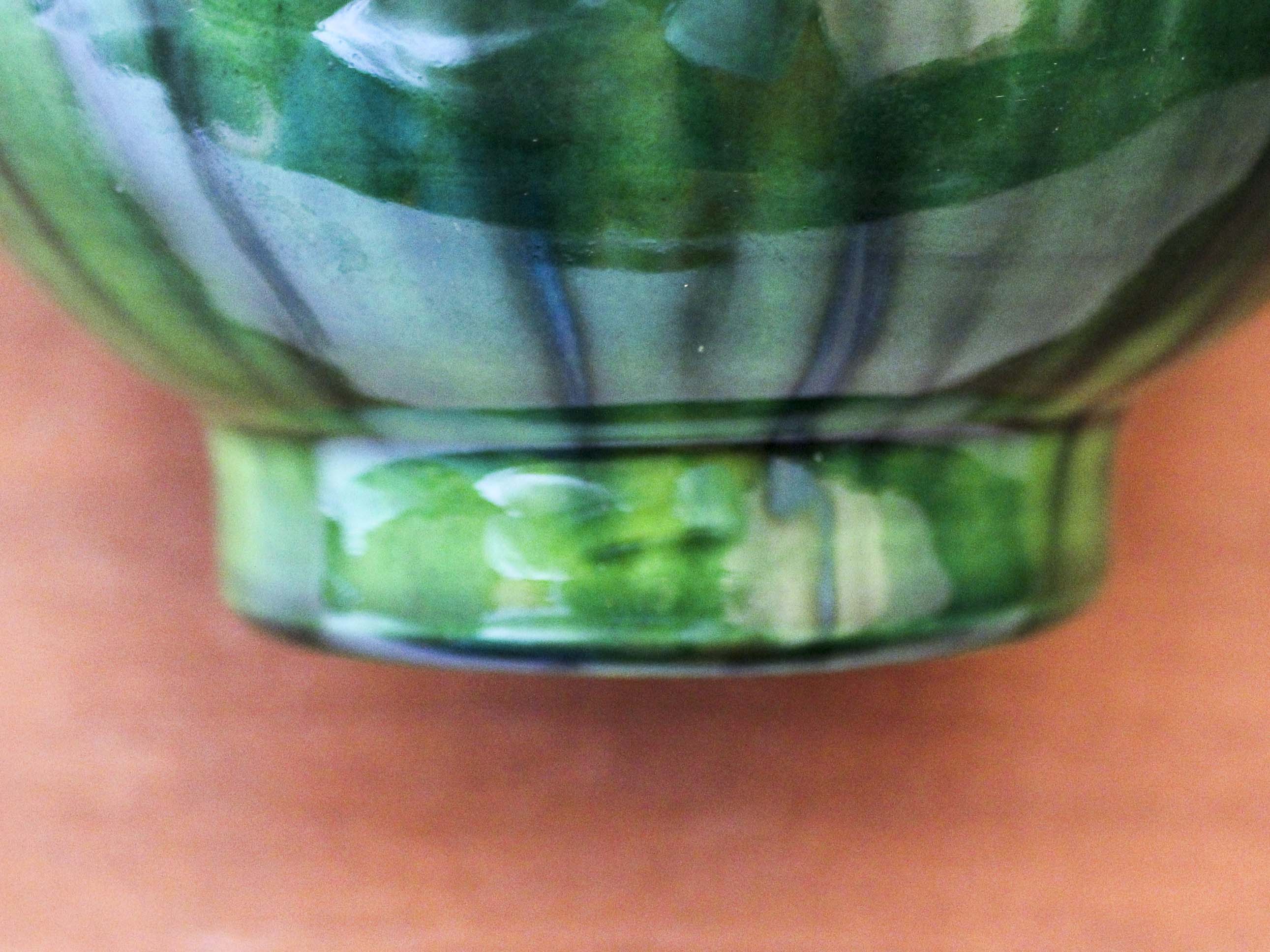 Vase en céramique d'Acollay décor flamé vert