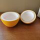 Vintage ice bucket shape yellow apple in its packaging
