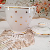 Sugar Lunéville KG France white decoration gold stars