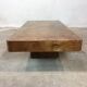 70s walnut magnifying glass coffee table