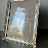 Cadre métal vintage argent coloré 26,5 cm x 20 cm verre convexe