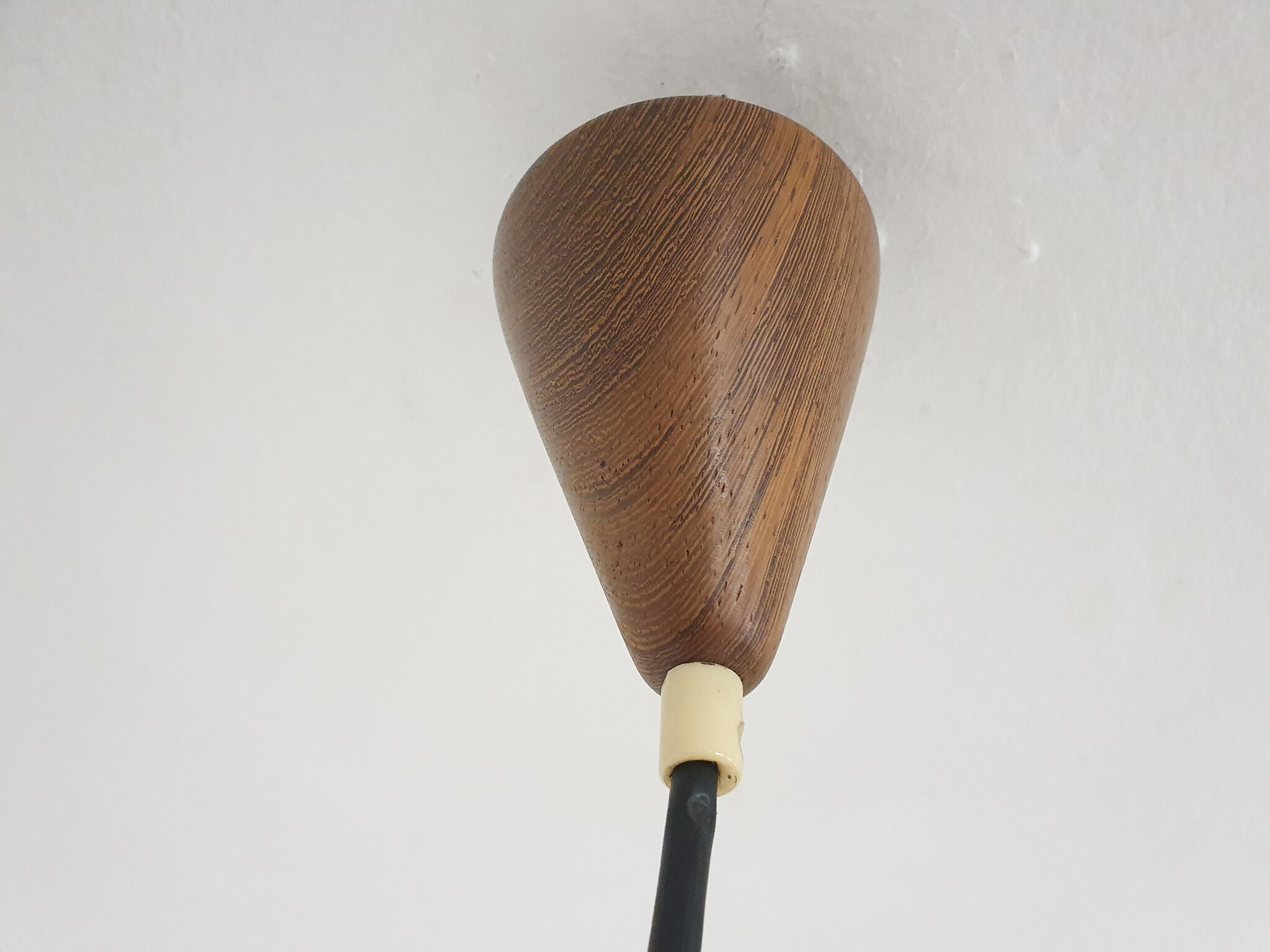 Sandinavian modern copper and wood pendant light, 1960's