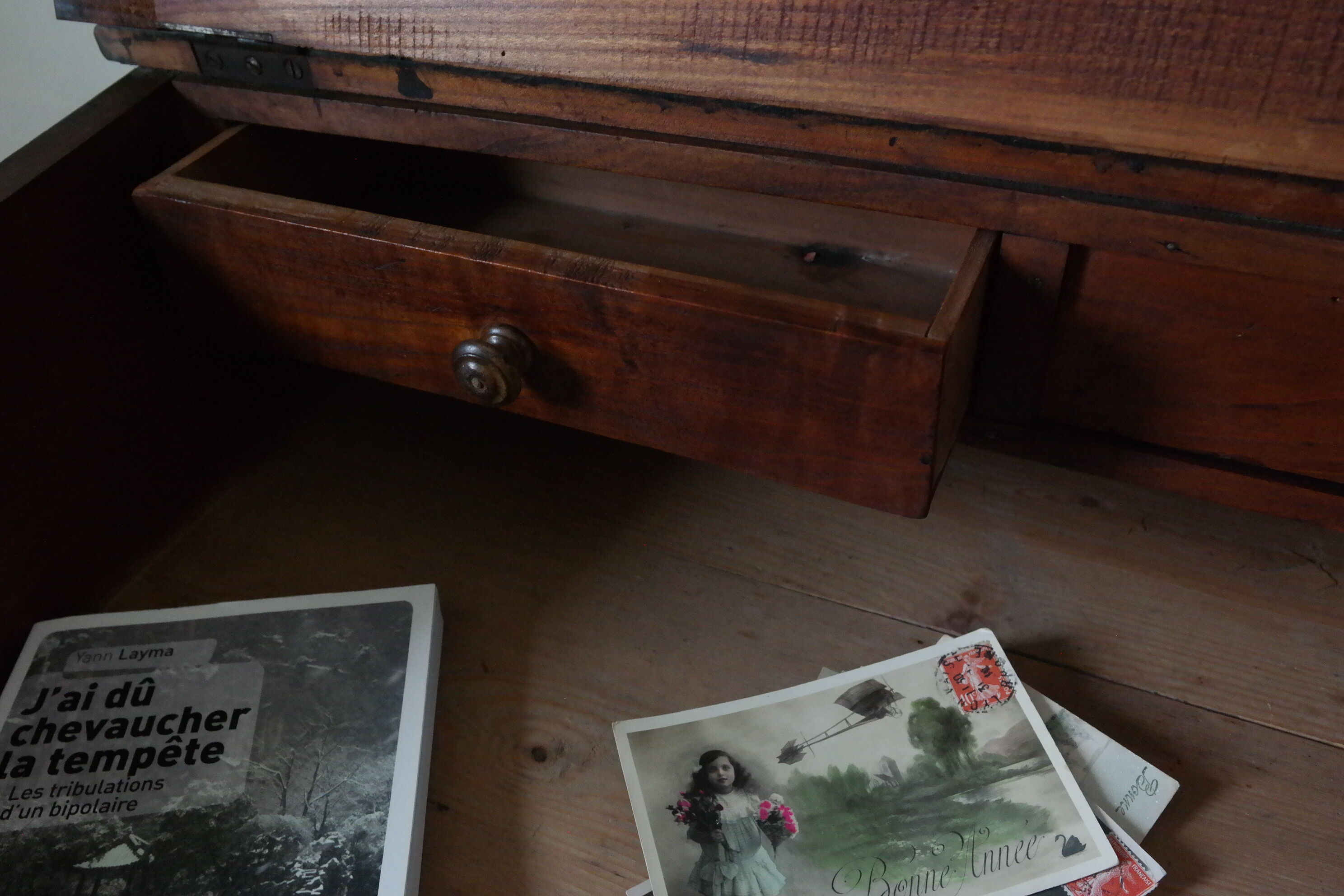 Old desk in walnut school master