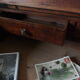 Old desk in walnut school master
