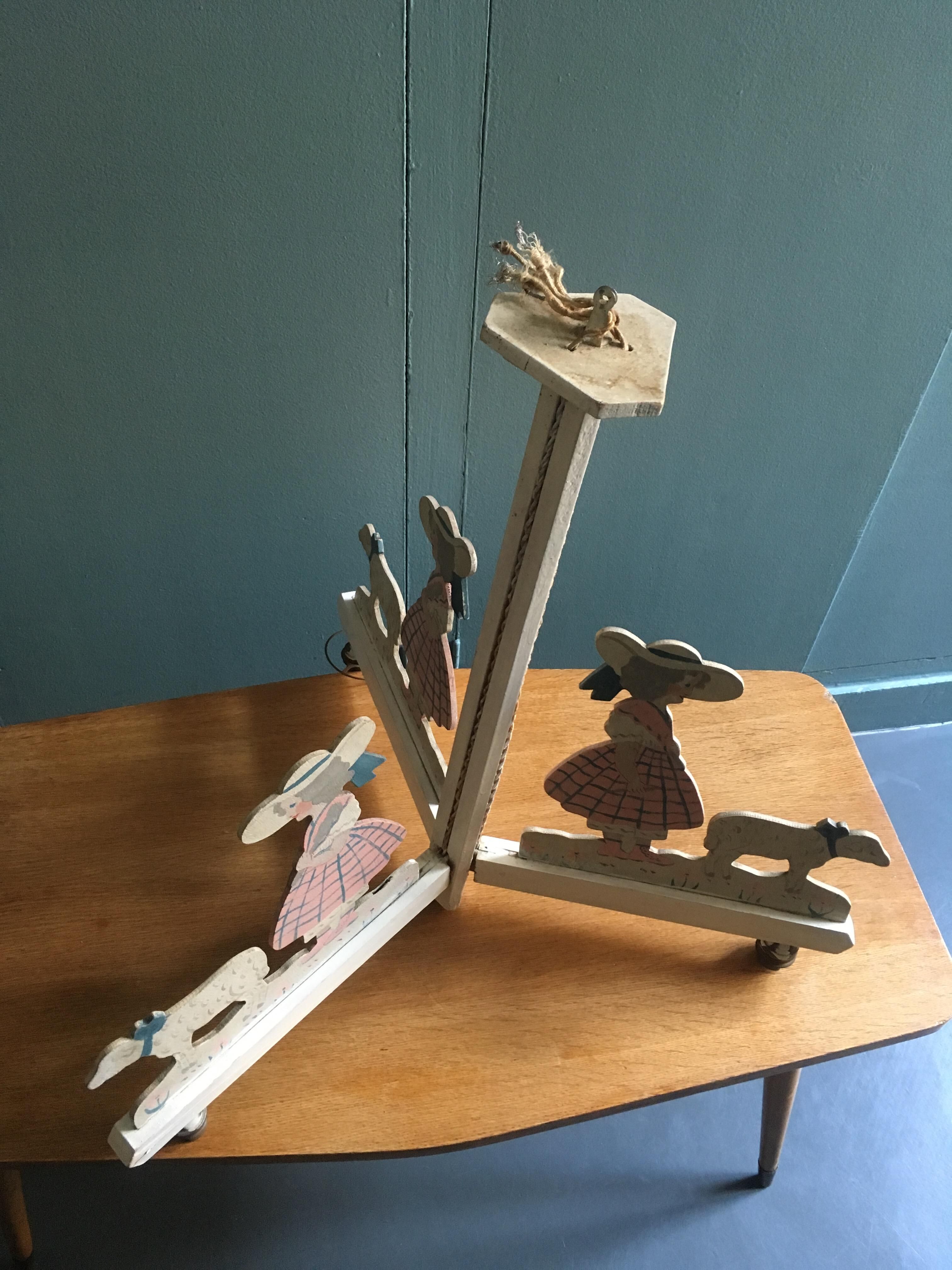 Rare children's room Art Deco style Bonnichon Bonton Bonpoint nursery chandelier