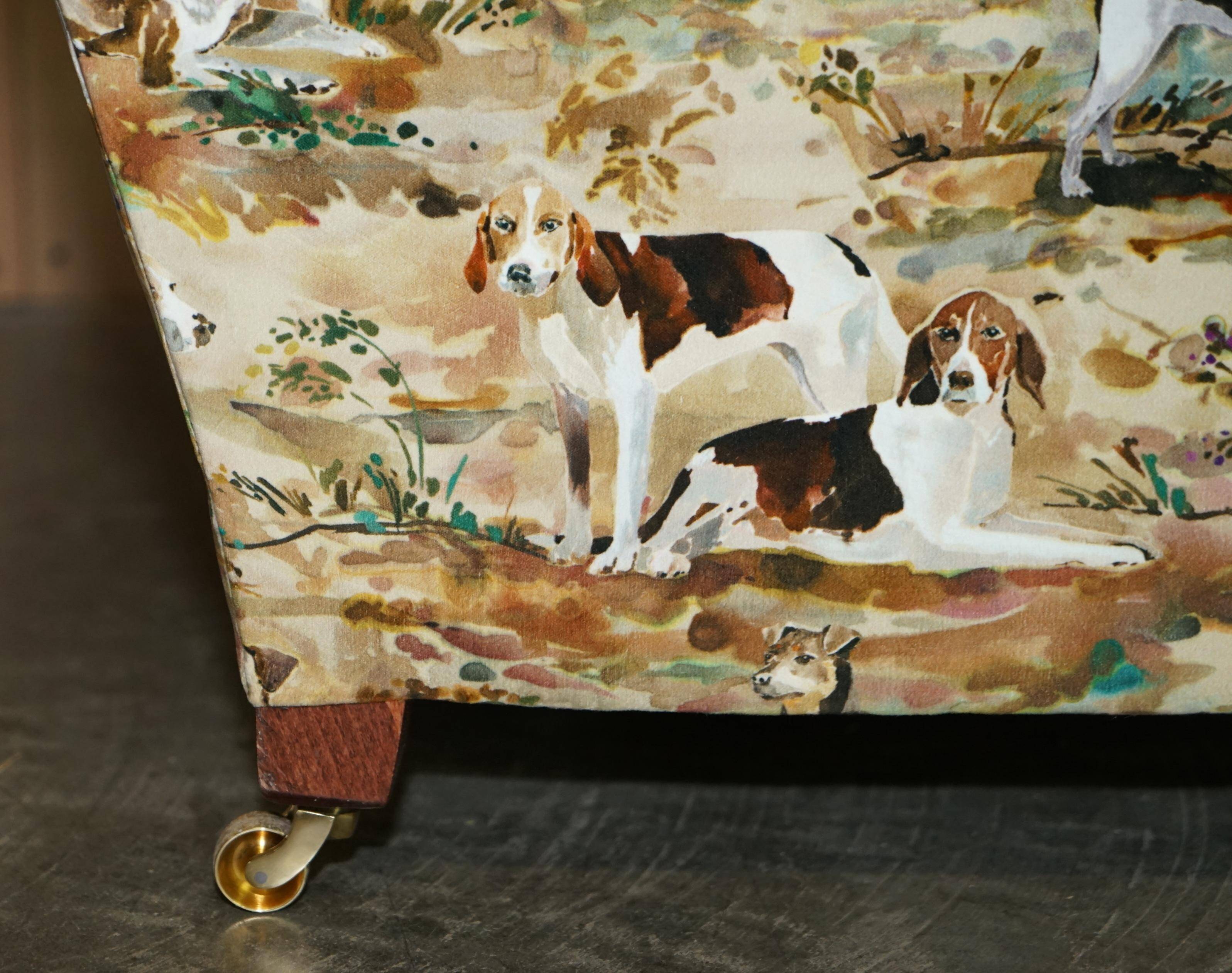 Pair of Howard Custom Love Seat Armchairs in Mulberry Silk Velvet