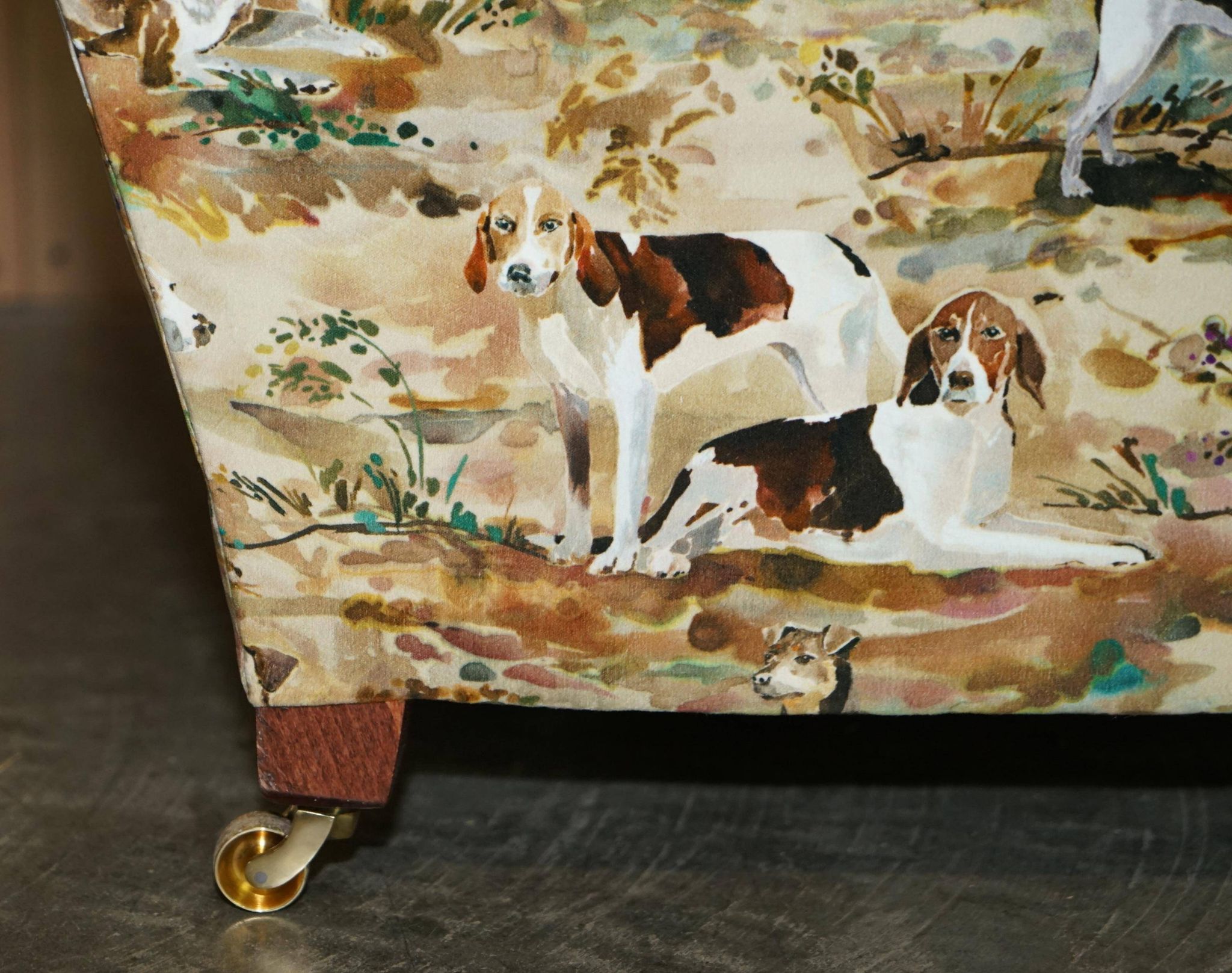 Pair of Howard Custom Love Seat Armchairs in Mulberry Silk Velvet