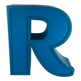 Letter R sign in aluminum aluminum and plexiglass plexi vintage 1970