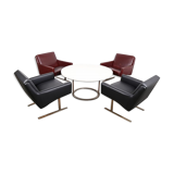 Lot de 4 fauteuils Wilkhahn Flexor et une table basse par Georg Leowald