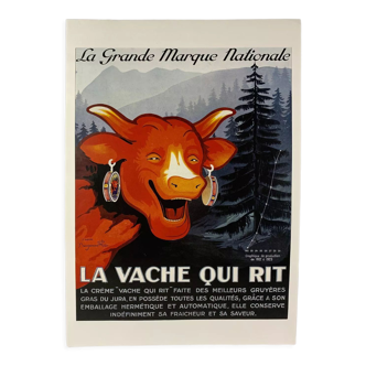 Original advertising lithograph "The Laughing Cow" - Rare proof before publication around 1930