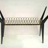 Console Italian mahogany & glass 1950 s